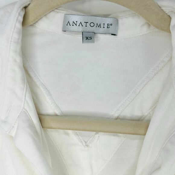 Anatomie Elise Button Down Sleeveless Tank Top in White Pima Cotton size XS - Picture 5 of 6